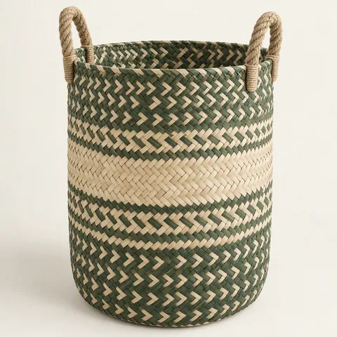 Deep Storage Basket with Rope Handles