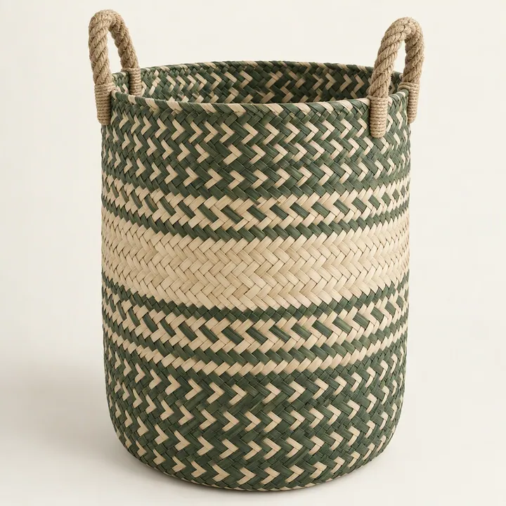 Deep Storage Basket with Rope Handles