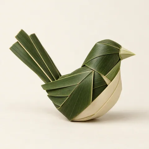 Handwoven Leaf Bird